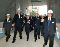 Guests visiting saltwater reservoirs in caverns